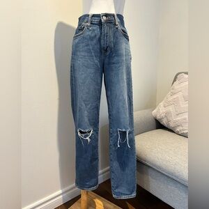 Uniqlo women straight high rise pant size 23 inch waist